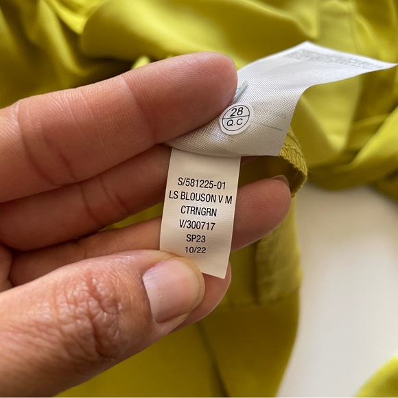 NEW Banana Republic Blouson-Sleeve Citron Green Celestial Maxi Dress 2 Petite - Picture 9 of 9